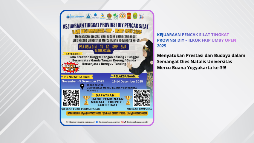 KEJUARAAN PENCAK SILAT TINGKAT PROVINSI DIY – ILKOR FKIP UMBY OPEN 2025