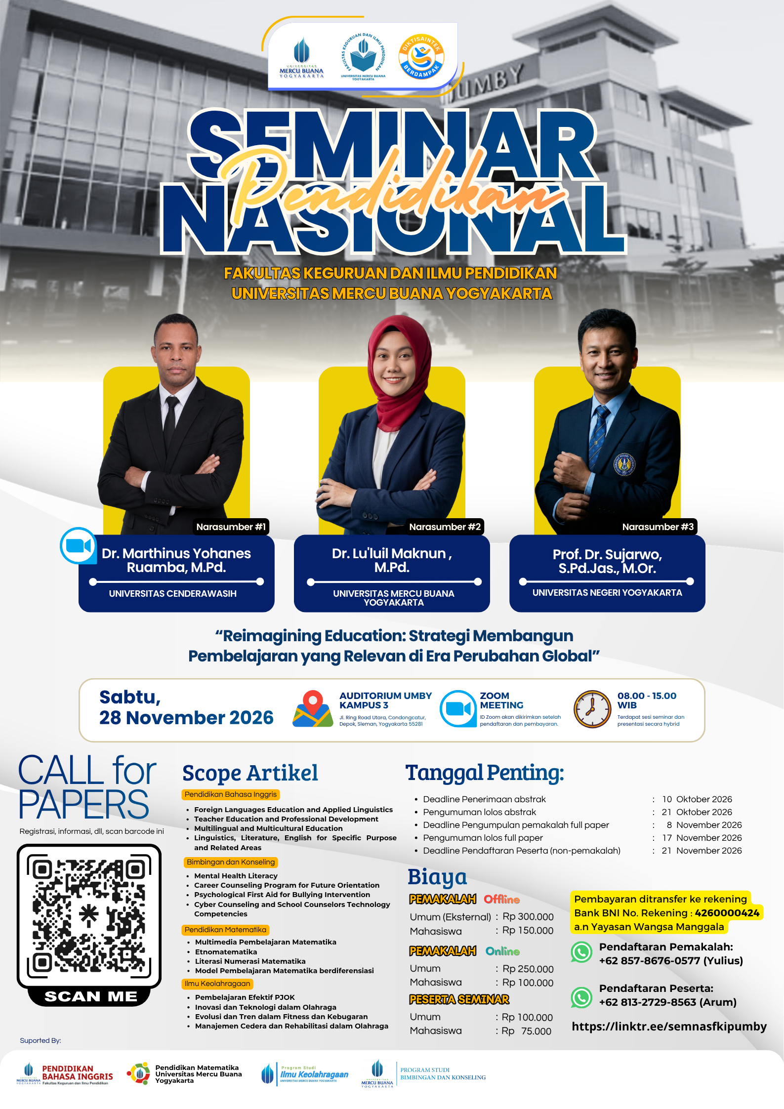 Seminar Nasional Pendidikan (SEMNAS Pendidikan) Fakultas Keguruan dan Ilmu Pendidikan UMBY 2026