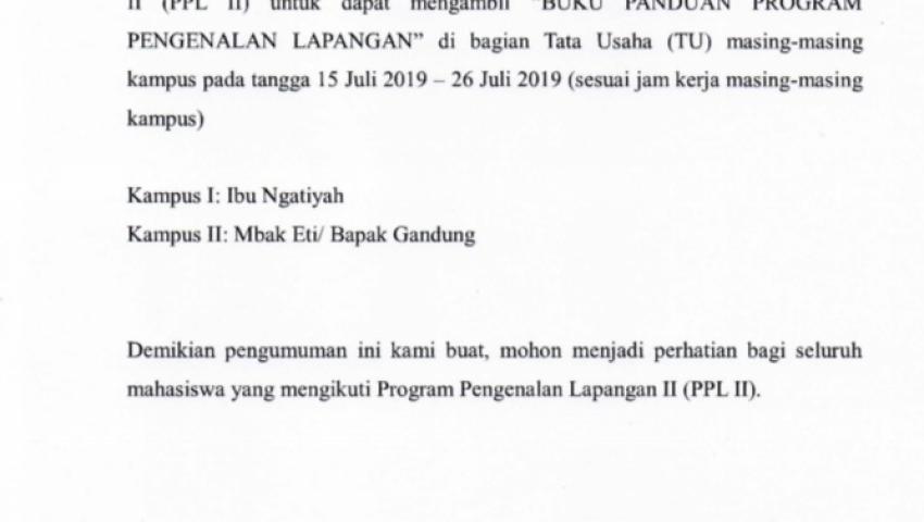 Pengambilan Buku Panduan PPL