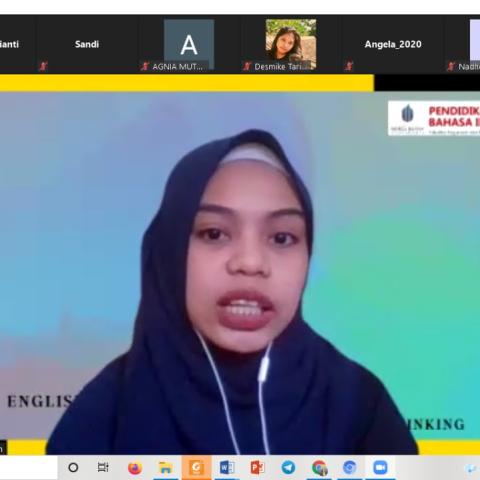 “Boosting up your critical thinking”  Webinar Himpunan Mahasiswa Program Studi Pendidikan Bahasa Inggris