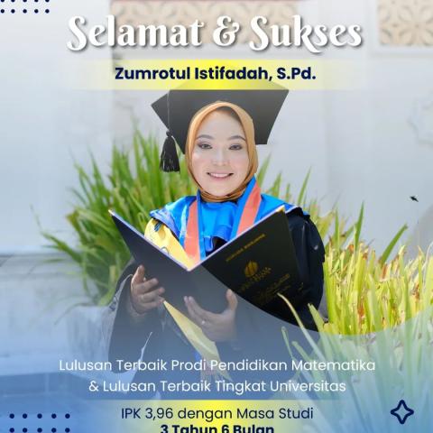 Zumrotul Istifadah Dari Prodi Matematika Gapai Puncak Cita-Cita Sebagai Lulusan Terbaik UMBY